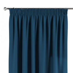 Zasłona na taśmie marszczącej Dekoria 130x260 cm Cotton Panama Ocean blue morski niebieski 1 szt.