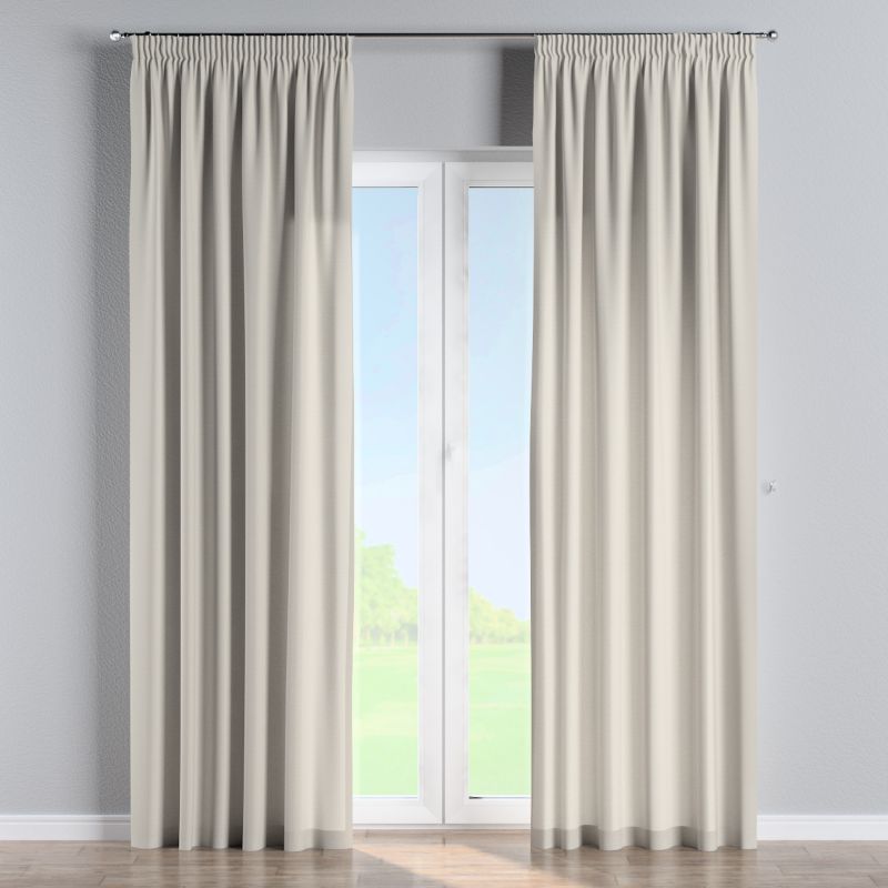Zasłona na taśmie marszczącej Dekoria 130x260 cm Cotton Panama Silverjasnoszary 1 szt.