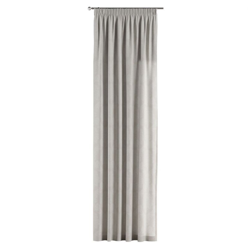 Zasłona na taśmie marszczącej Dekoria 130x260 cm Damasco liście akantu na jasno-popielatym tle 1 szt.