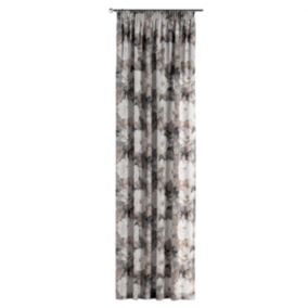 Zasłona na taśmie marszczącej Dekoria 130x260 cm Gardenia kremowe i różowe kwiaty na szarym tle 1 szt.