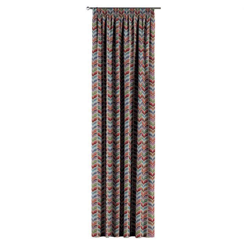 Zasłona na taśmie marszczącej Dekoria 130x260 cm Intenso Premium różowo-niebieski motyw roślinny 1 szt.
