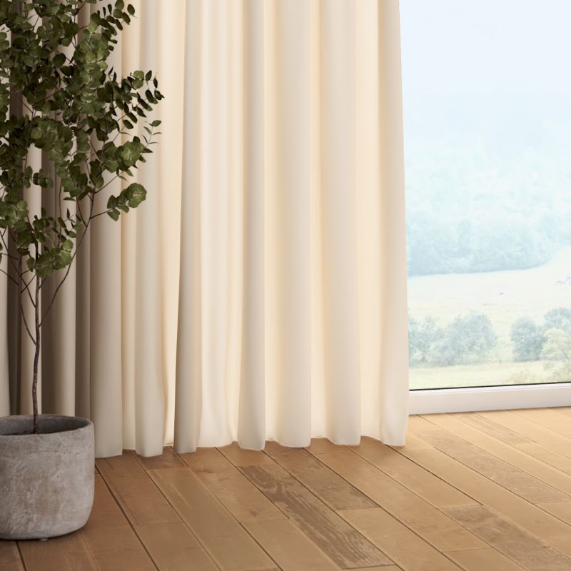Zasłona na taśmie marszczącej Dekoria 130x260 cm Linen naturalny len 1 szt.