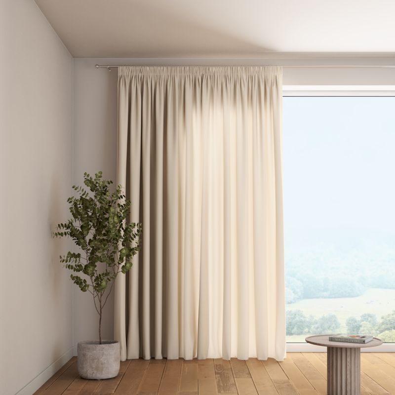 Zasłona na taśmie marszczącej Dekoria 130x260 cm Linen naturalny len 1 szt.
