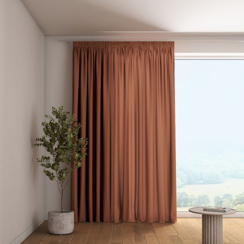 Zasłona na taśmie marszczącej Dekoria 130x260 cm Loneta brązowy 1 szt.