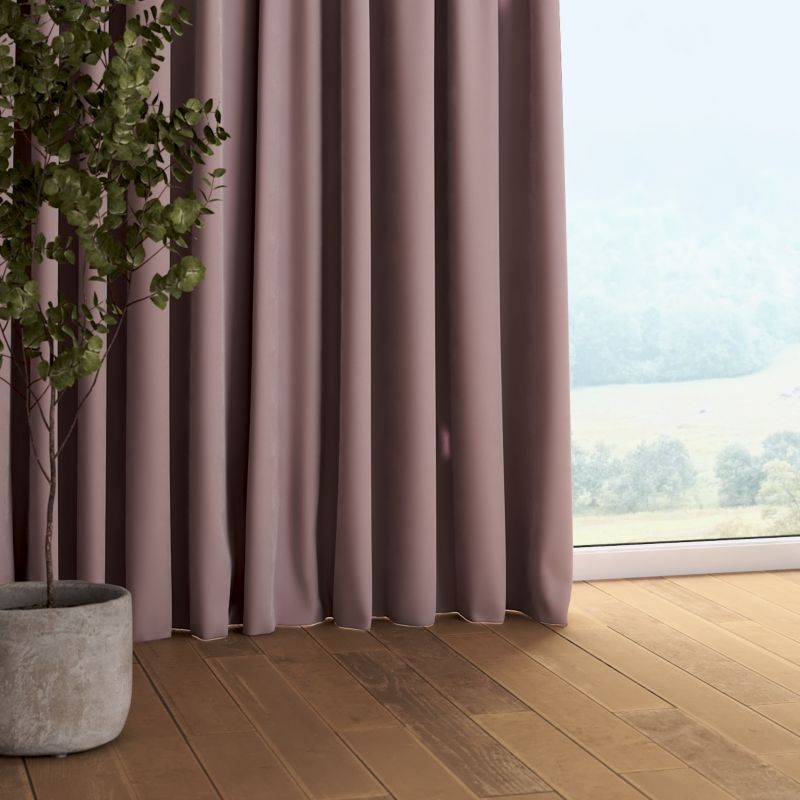 Zasłona na taśmie marszczącej Dekoria 130x260 cm Velvet zgaszony róż 1 szt.