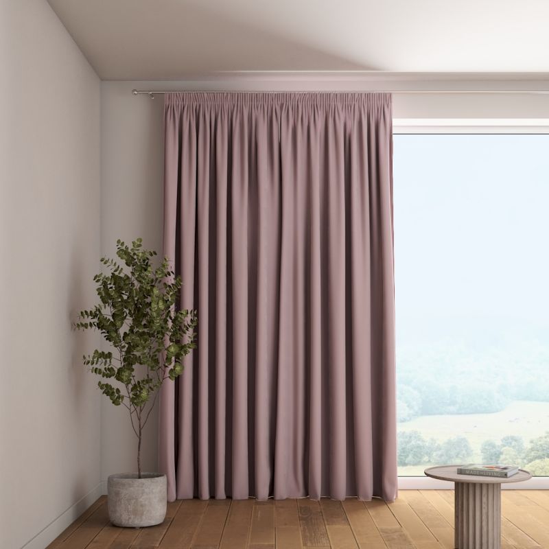 Zasłona na taśmie marszczącej Dekoria 130x260 cm Velvet zgaszony róż 1 szt.