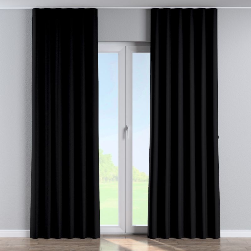 Zasłona na taśmie wave Dekoria 130x260 cm czarny 1 szt.