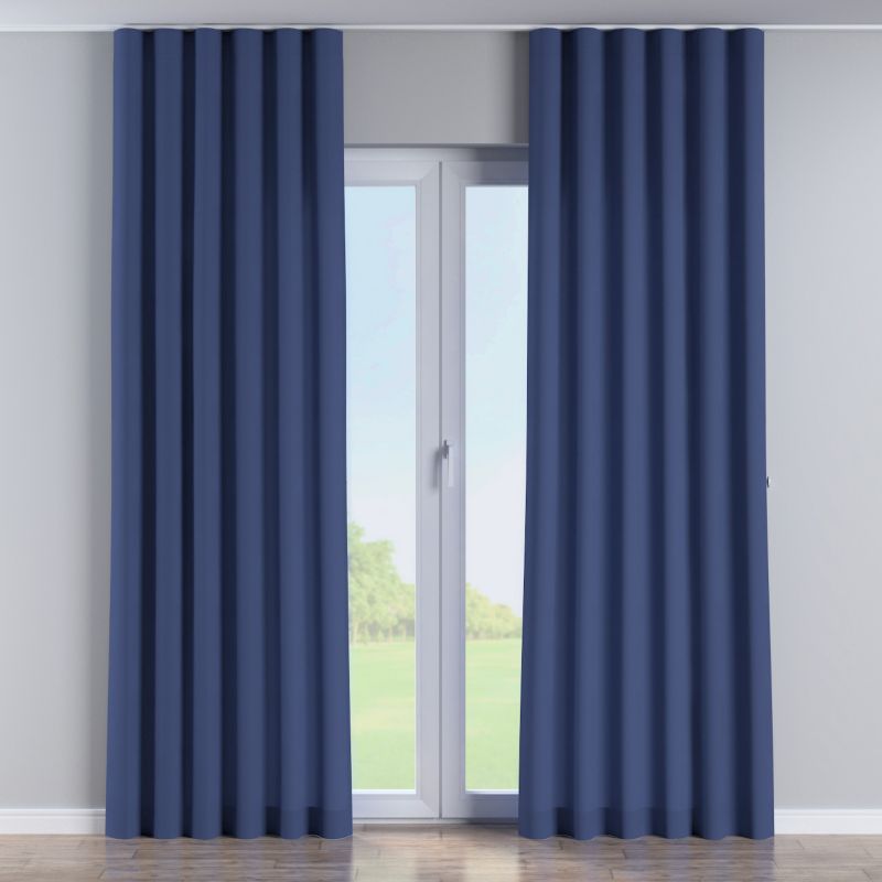 Zasłona na taśmie wave Dekoria 130x260 cm granatowy 1 szt.