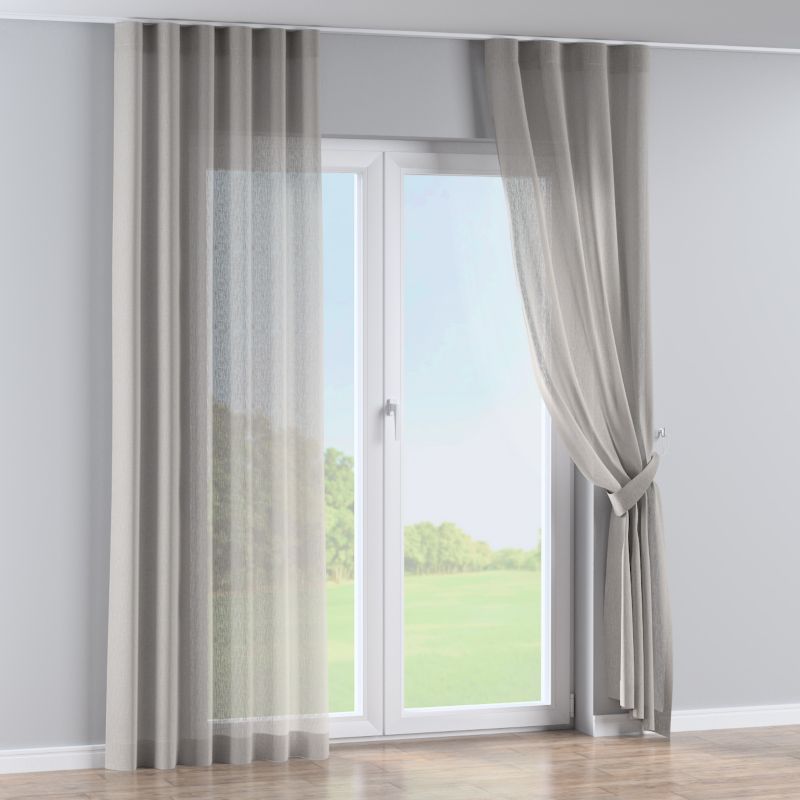 Zasłona na taśmie wave Dekoria 130x260 cm jasno beżowy 1 szt.