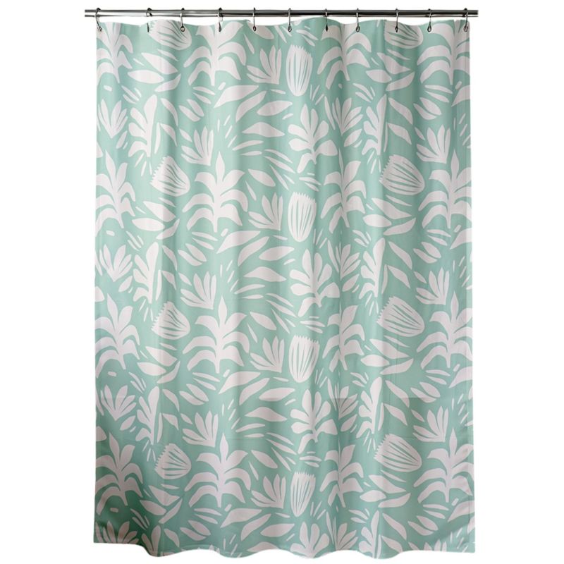 Zasłona prysznicowa Mia Tendance 180x180 cm liście zielona 1 szt.