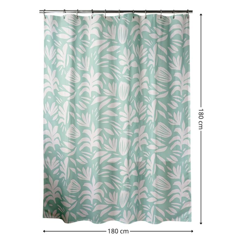 Zasłona prysznicowa Mia Tendance 180x180 cm liście zielona 1 szt.