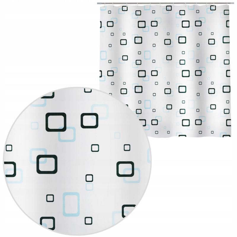 Zasłonka do prysznicu Sepio 180x200 mleczna geometryczna 1 szt.