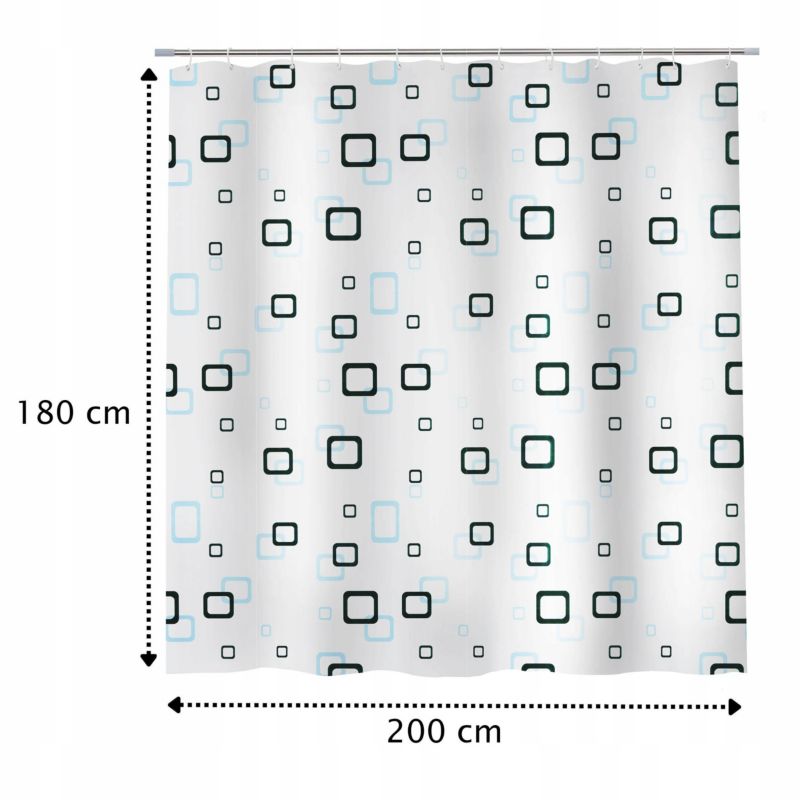 Zasłonka do prysznicu Sepio 180x200 mleczna geometryczna 1 szt.
