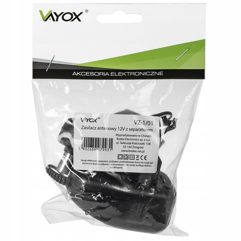 Zasilacz antenowy Vayox VZ-1 12V z separatorem 1 szt.