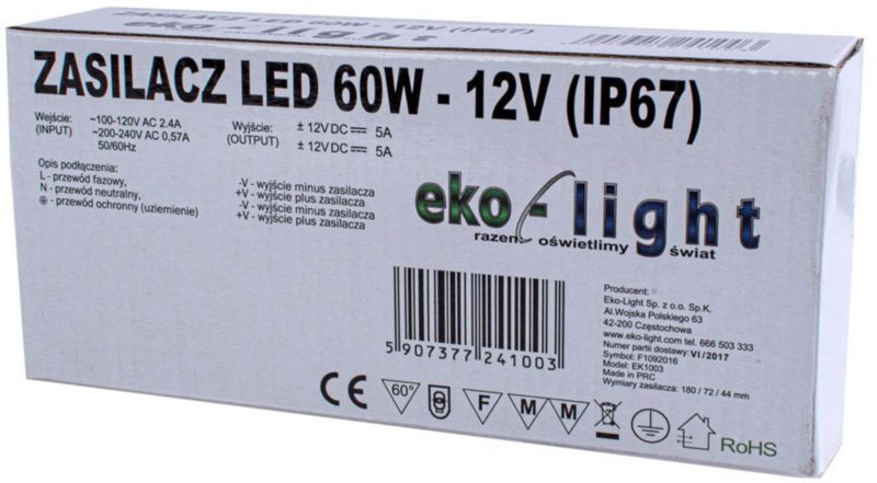 Zasilacz IP67 60 W LED