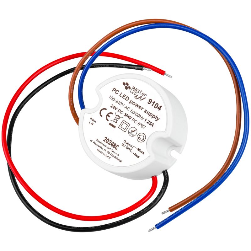 Zasilacz LED dopuszkowy MasterLED PC 24V 30W 1,25A IP67 50x41x23 mm 1 szt.