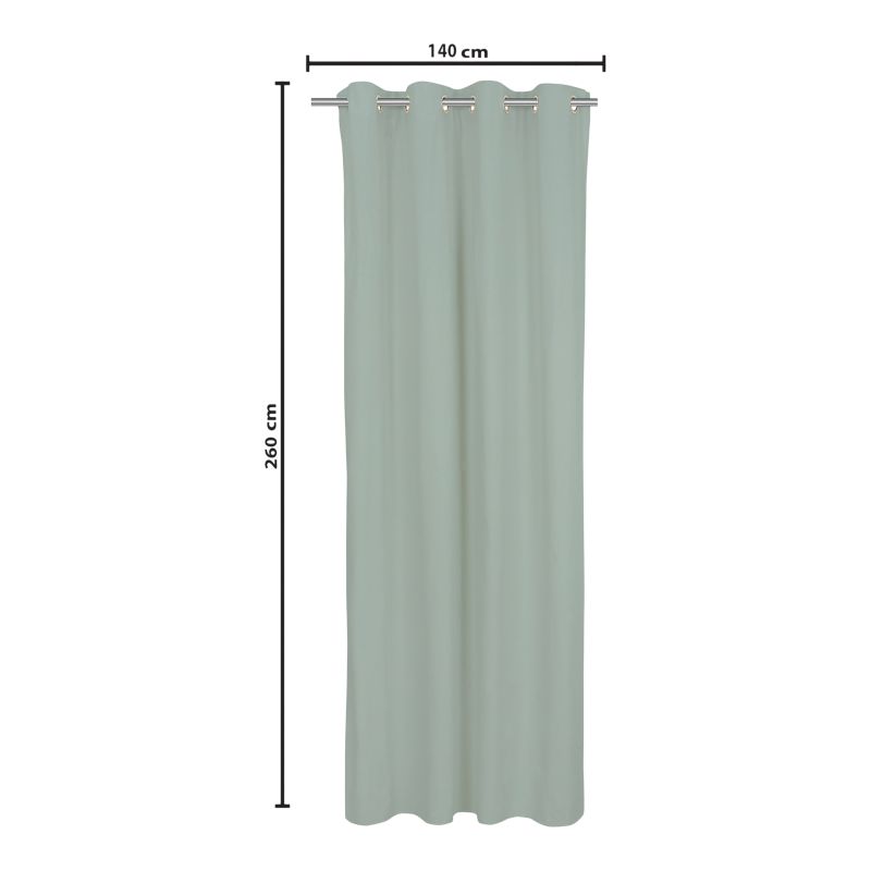 Zasłona GoodHome 140 x 260 gładka seledynowa