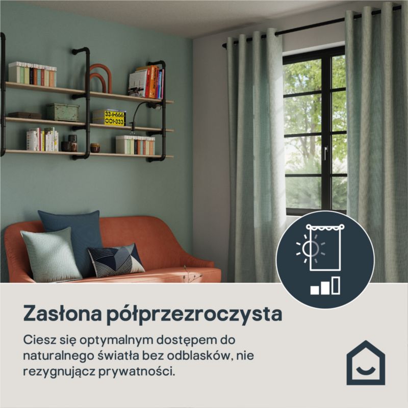 Zasłona GoodHome 140 x 260 gładka seledynowa