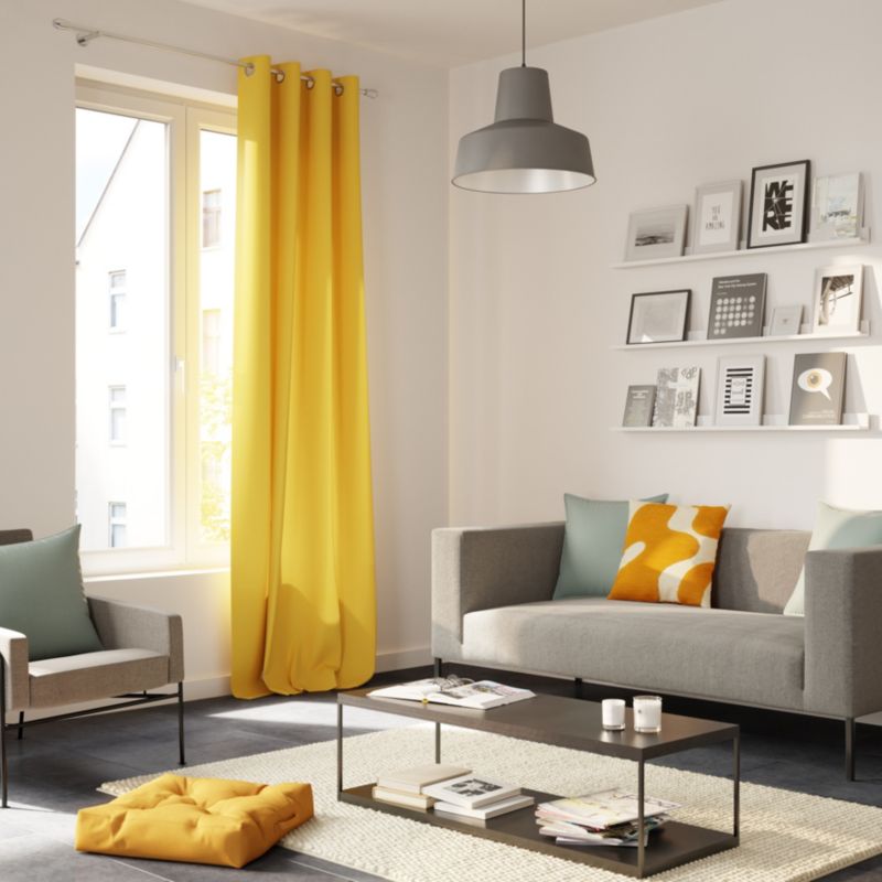 Zasłona GoodHome 140 x 260 Hiva musztardowa