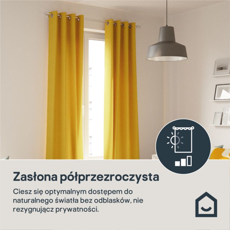 Zasłona GoodHome 140 x 260 Hiva musztardowa