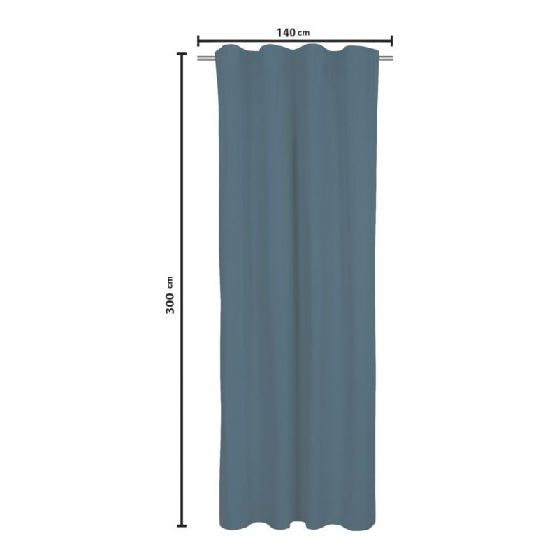 Zasłona GoodHome Baltha 140 x 300 cm granatowa