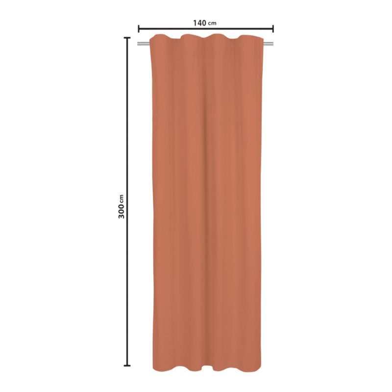 Zasłona GoodHome Baltha 140 x 300 cm terakota
