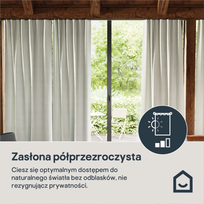 Zasłona GoodHome Castellano 140 x 300 cm biała