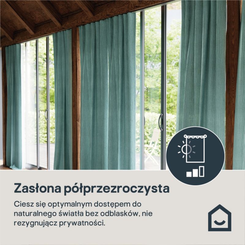 Zasłona GoodHome Castellano 140 x 300 cm eukaliptus