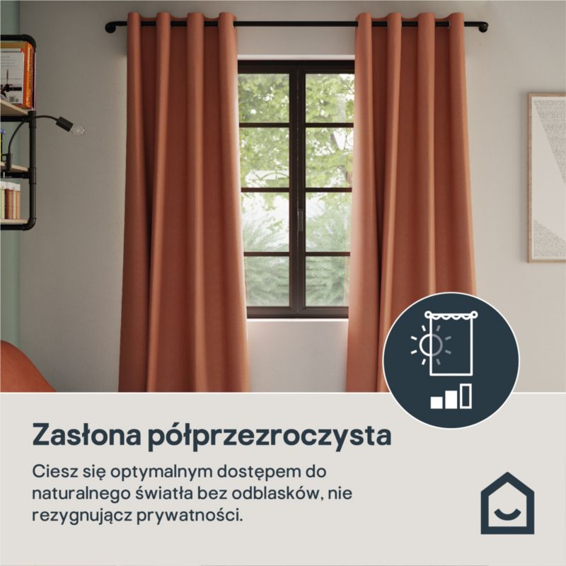 Zasłona GoodHome Hiva 140 x 260 cm terakota