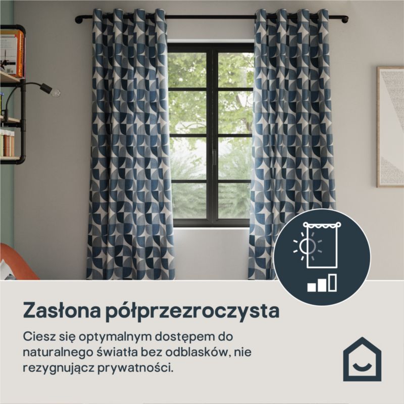 Zasłona GoodHome Pecan 140 x 260 cm morski