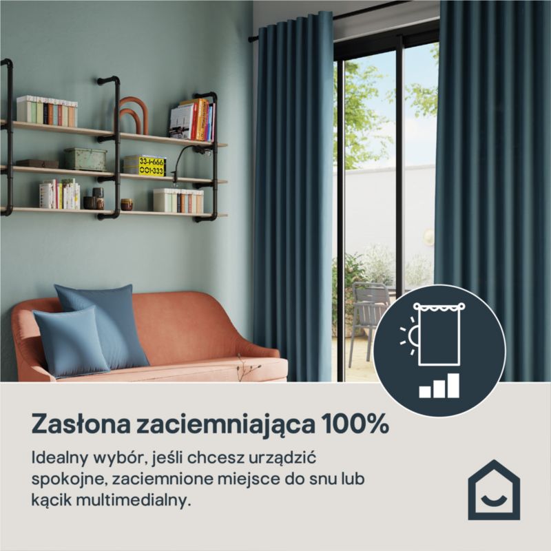Zasłona GoodHome zaciemniająca 140 x 300 morski