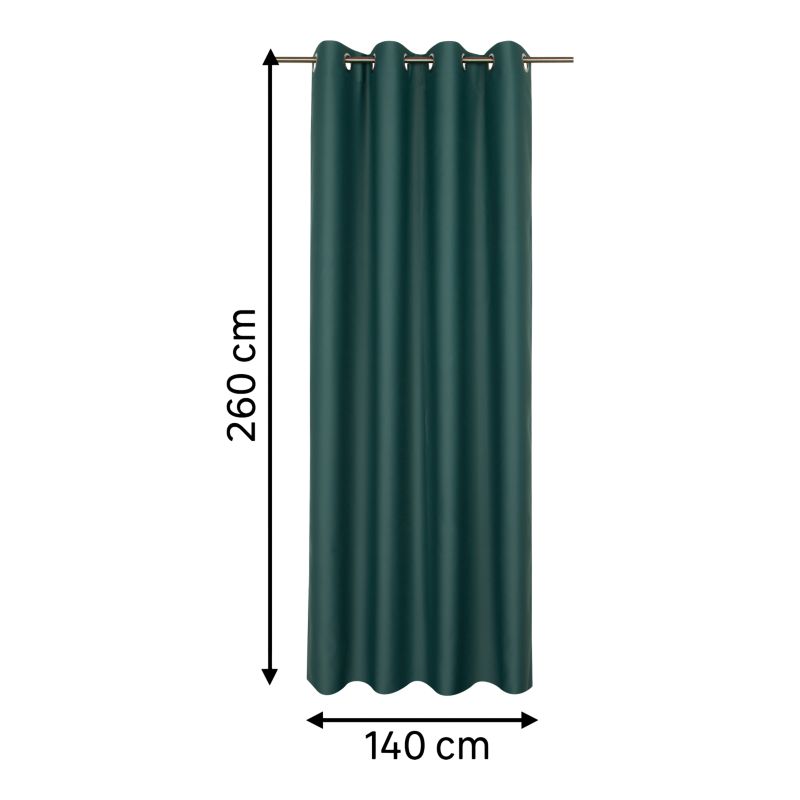 Zasłona GoodHome zaciemniająca Vestris 140 x 260 cm butelkowa zieleń