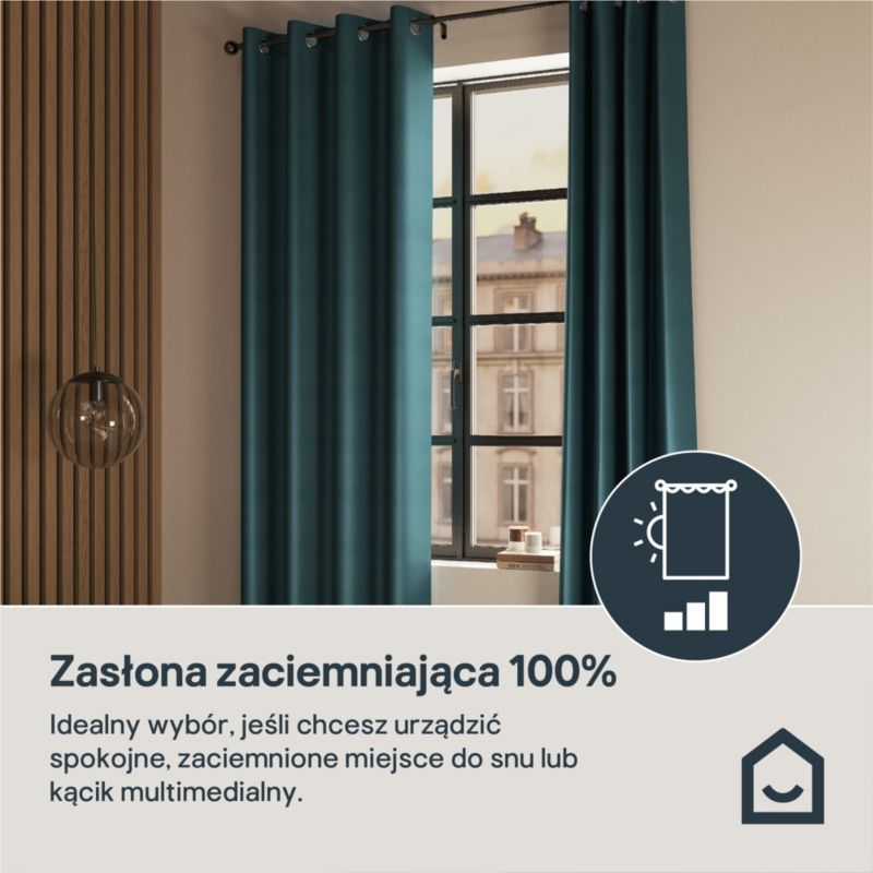 Zasłona GoodHome zaciemniająca Vestris 140 x 260 cm butelkowa zieleń