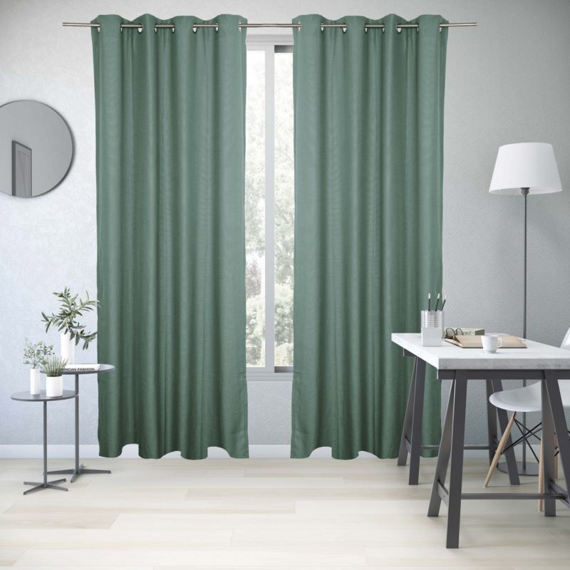 Zasłona z kółkami GoodHome Wiley 140 x 260 cm jasnozielona