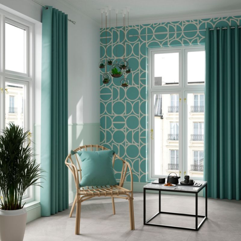 Zasłona z kółkami GoodHome Wiley 140 x 260 cm jasnozielona