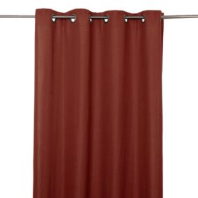 Zasłona z kółkami GoodHome Wiley 140 x 260 cm terrakota