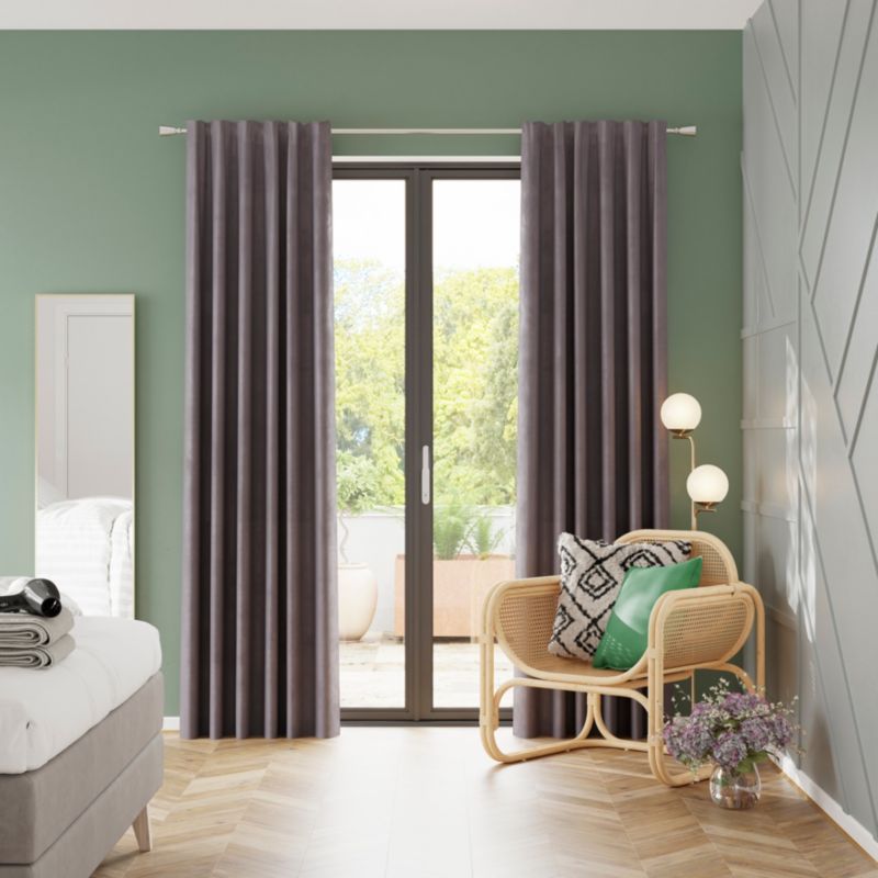Zasłona zaciemniająca GoodHome Cargill 140 x 300 cm ciemnoszara