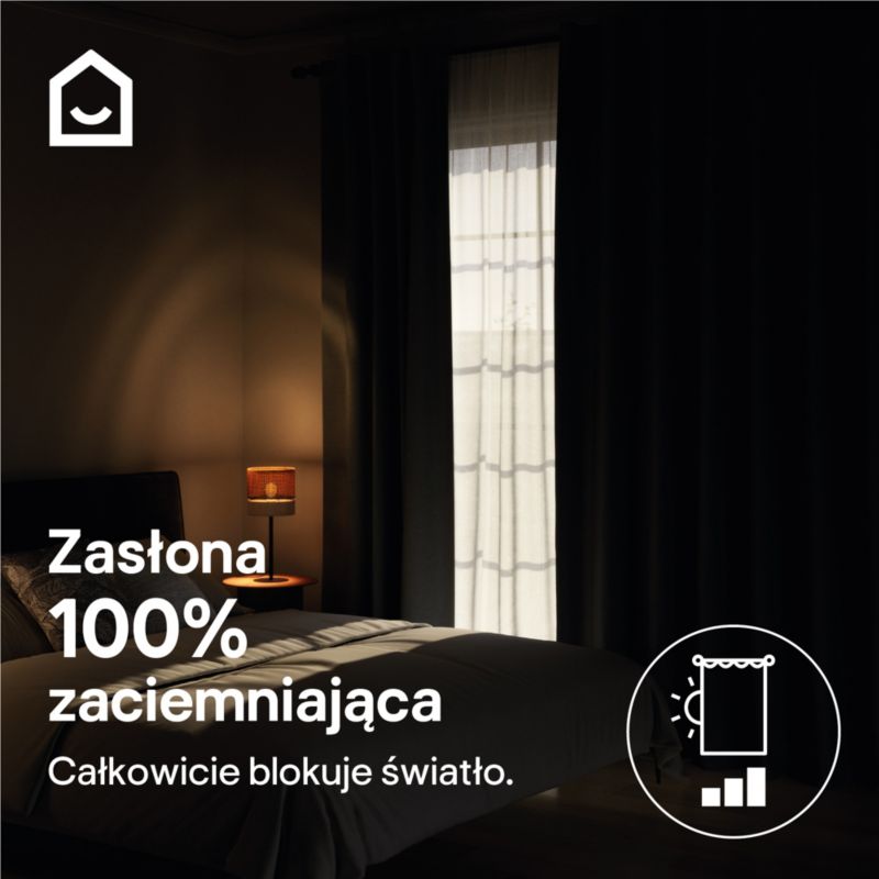 Zasłona zaciemniająca GoodHome Vestris 140 x 260 cm czarna