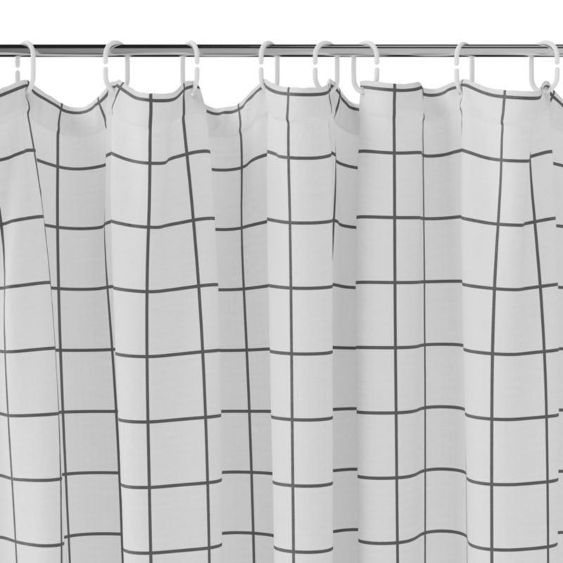 Zasłonka prysznicowa GoodHome Aetna 180 x 200 cm biała/czarna