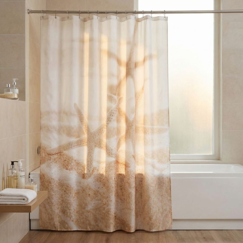 Zasłonka prysznicowa GoodHome Balka 180 x 200 cm rozgwiazdy