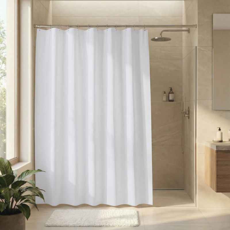 Zasłonka prysznicowa GoodHome Drina 180 x 200 cm biała
