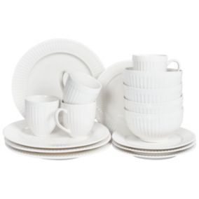 Zastawa stołowa 16-częściowa Cowslip Porcelana Biały 1 kpl