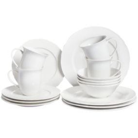 Zastawa stołowa 16-częściowa Elderberry Porcelana Biały 1 kpl