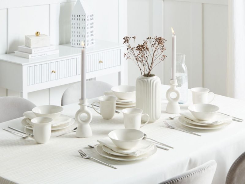 Zastawa stołowa 16-częściowa Elderberry Porcelana Biały 1 kpl