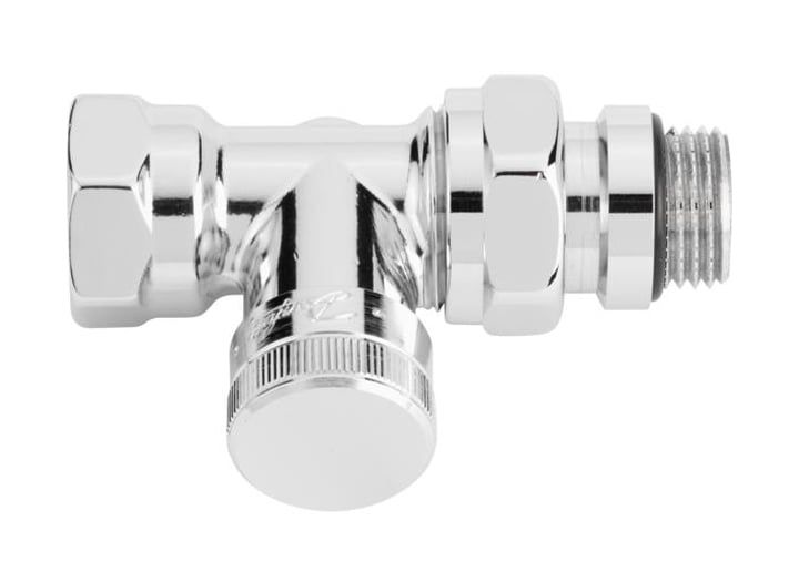 Zawór Danfoss RLV CX prosty do grzejnika łazienkowego 50 mm chromowany z funkcją napełniania i opróżniania 1 szt.