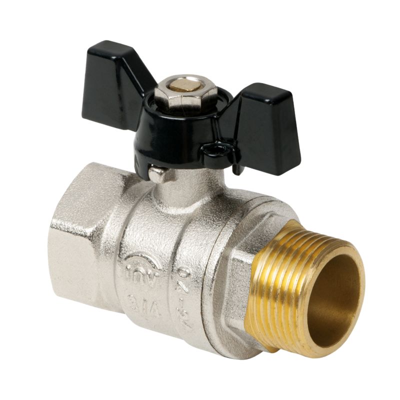 Zawór do Wody CO Kulowy Odcinający GW/GZ 1"x1" 180C INVENA Gladiator 1 szt.
