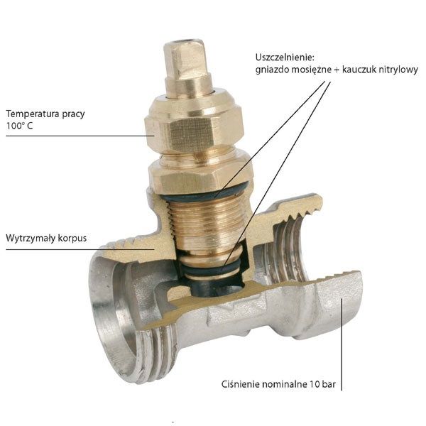 Zawór grzejnikowy Ferro zasilający prosty 12.7 mm 1 szt.