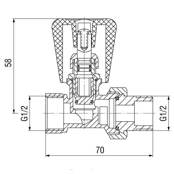 Zawór grzejnikowy Ferro zasilający prosty 12.7 mm 1 szt.