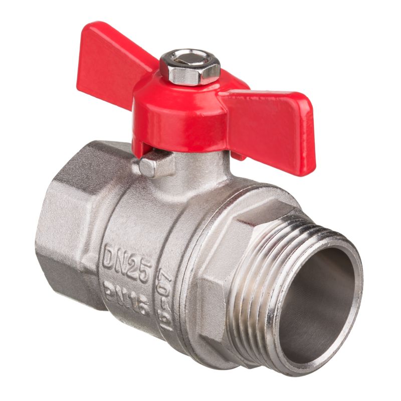 Zawór Kulowy do Wody CO Kurek Odcinający GW/GZ 1/2"x1/2" 120C INVENA Vert 1 szt.