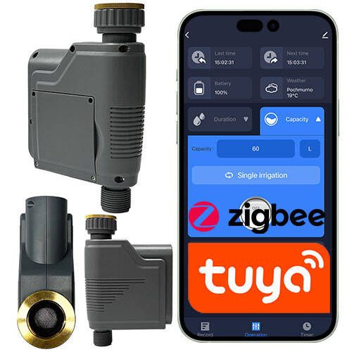Zawór nawadniania podlewania Sone Zigbee z pomiarem wody Tuya 1 szt.